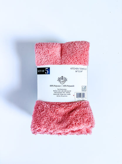 Fluffy Microfiber Kitchen Towels – 5 Pack (16” x 19”)