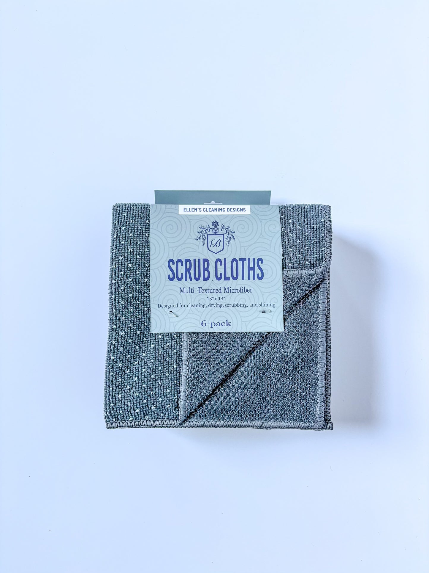 Multi-Textured Microfiber Scrub Cloths – 6 Pack (13" x 13")