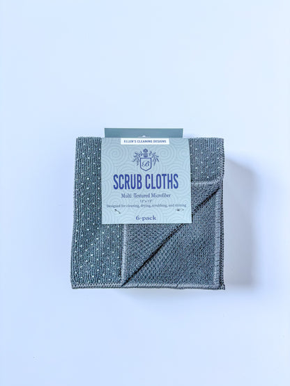 Multi-Textured Microfiber Scrub Cloths – 6 Pack (13" x 13")