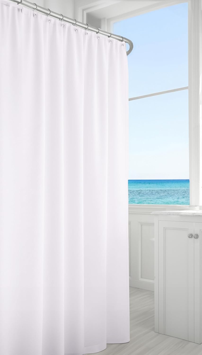 Fabric Shower Curtain or Liner – Weighted Hem & Rustproof Grommets