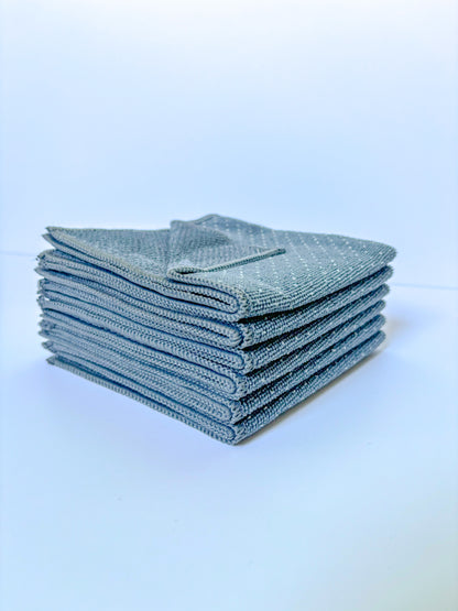 Multi-Textured Microfiber Scrub Cloths – 6 Pack (13" x 13")