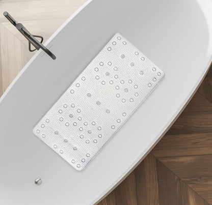 Non-Slip Waffle Tub Mat with Suction Cups – 35.9" x 17"