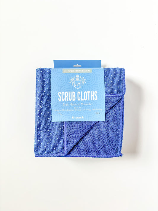 Multi-Textured Microfiber Scrub Cloths – 6 Pack (13" x 13")