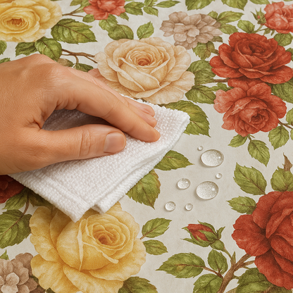 Multicolor Garden Roses PEVA Tablecloth – Yellow, Red & Peach Flowers