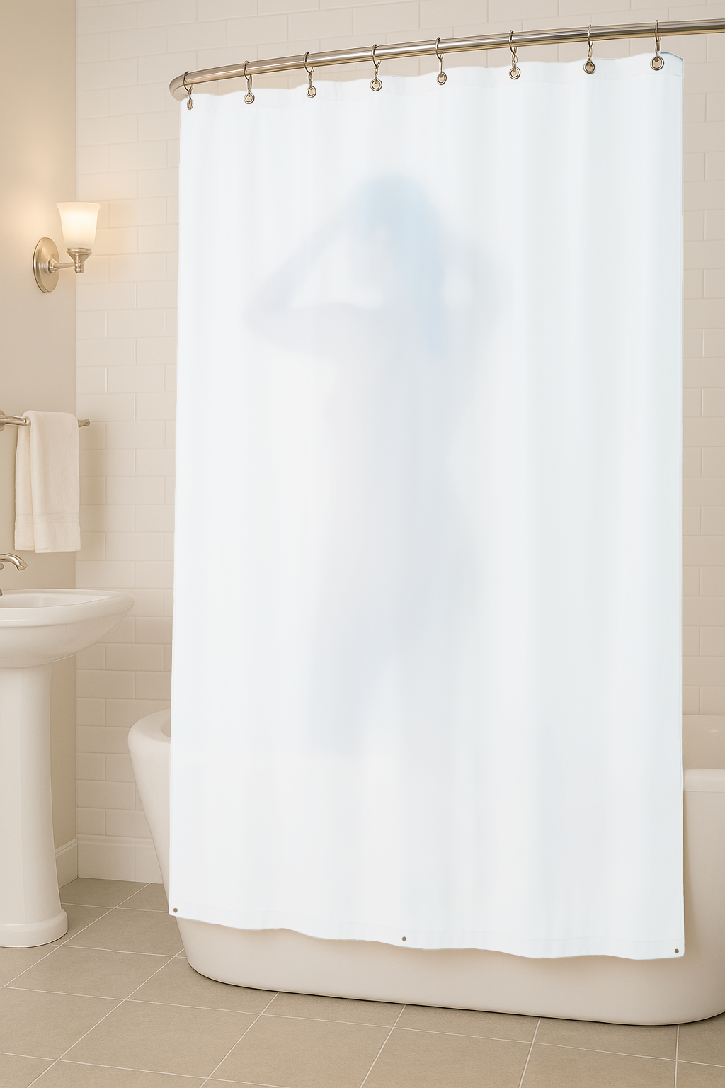 Waterproof Shower Liner with Magnets & Metal Grommets – 70” x 72”
