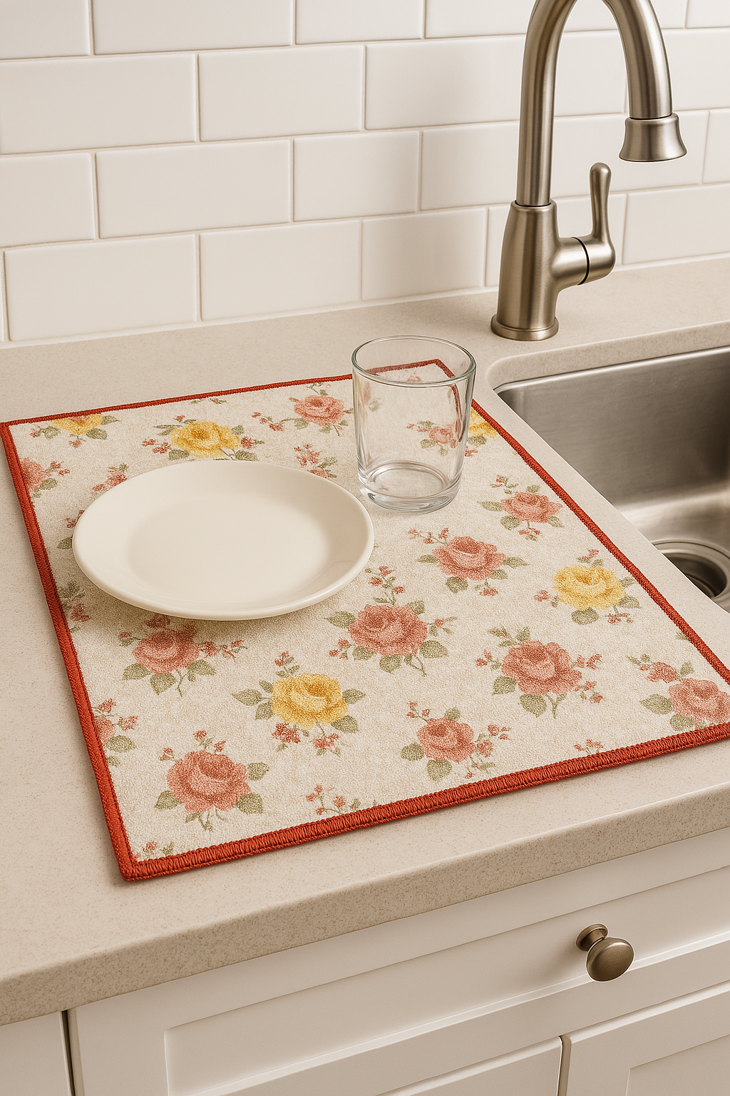 Absorbent Microfiber Drying Mat – 15" x 20" (Set of 1)