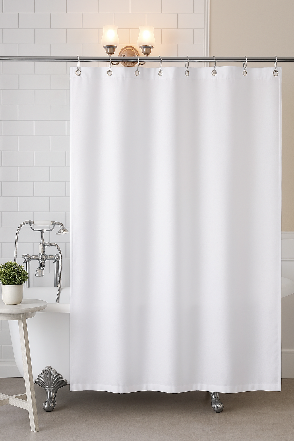 Fabric Shower Curtain or Liner – Weighted Hem & Rustproof Grommets