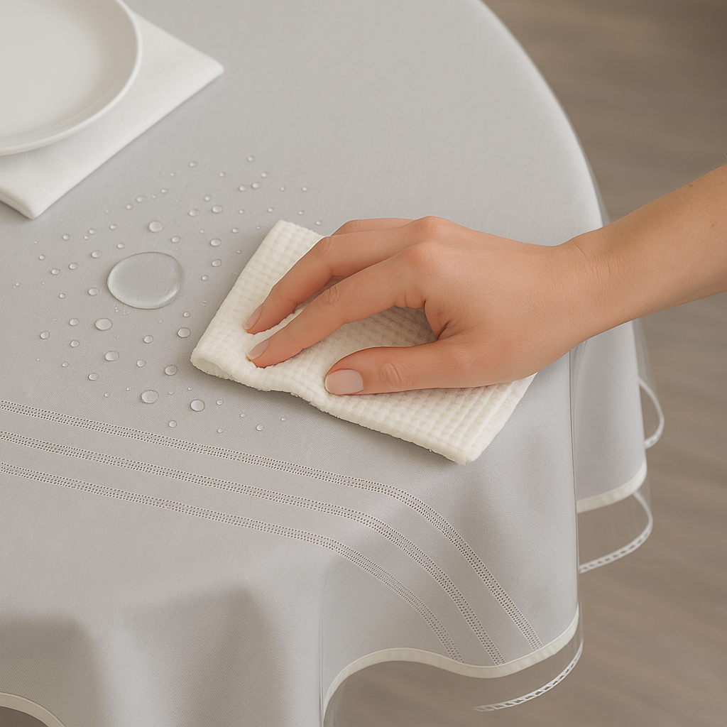 Clear Vinyl Tablecloth Protector – Waterproof & Wipeable
