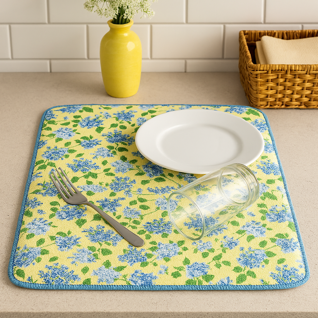 Absorbent Microfiber Drying Mat – 15" x 20" (Set of 1)