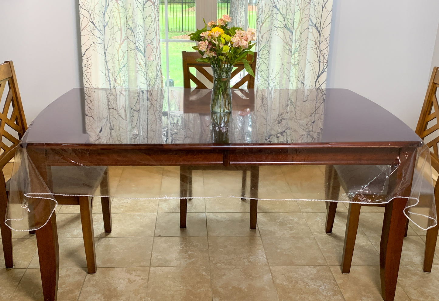 Clear Vinyl Tablecloth Protector – Waterproof & Wipeable