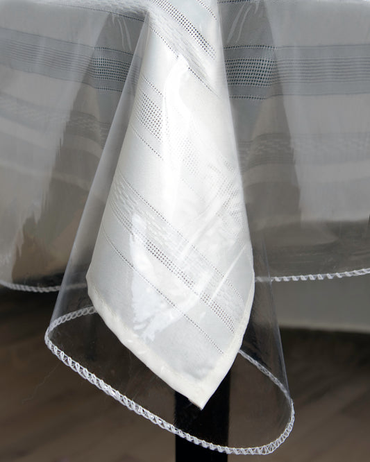 Clear Vinyl Tablecloth Protector – Waterproof & Wipeable