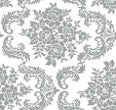 Gray Damask Scroll PEVA Tablecloth – Elegant Waterproof Design