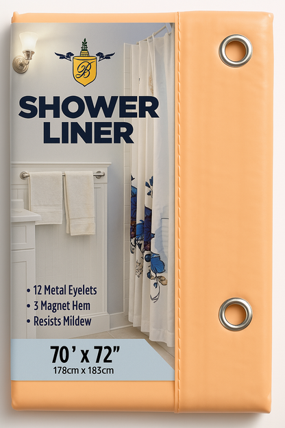 Waterproof Shower Liner with Magnets & Metal Grommets – 70” x 72”