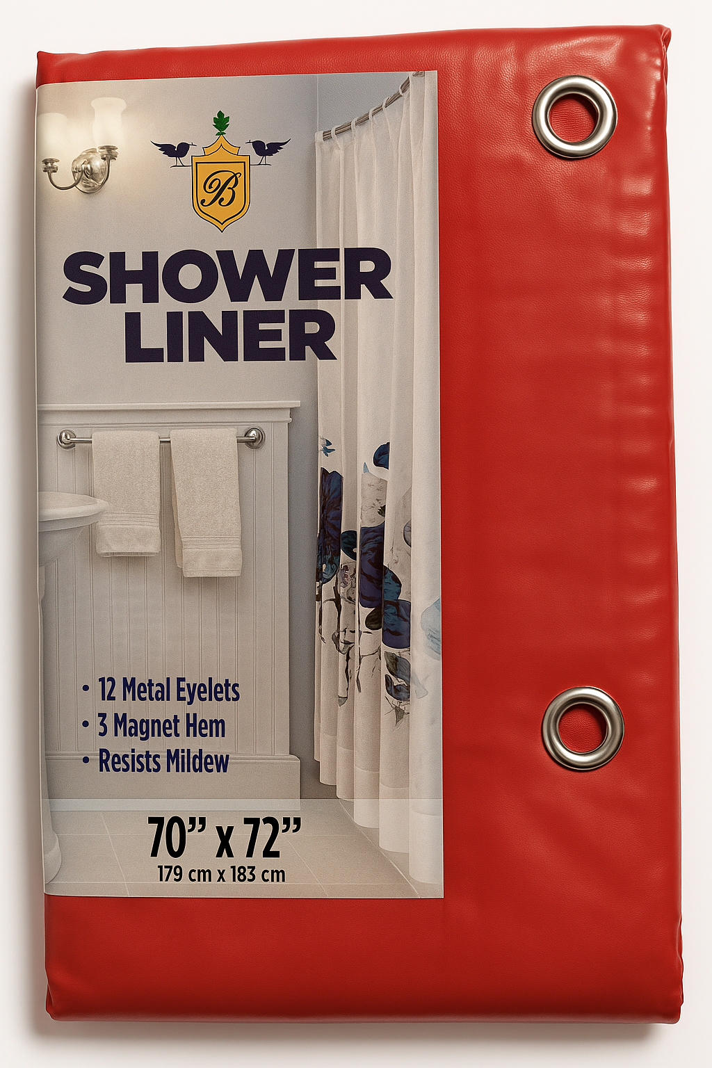 Waterproof Shower Liner with Magnets & Metal Grommets – 70” x 72”