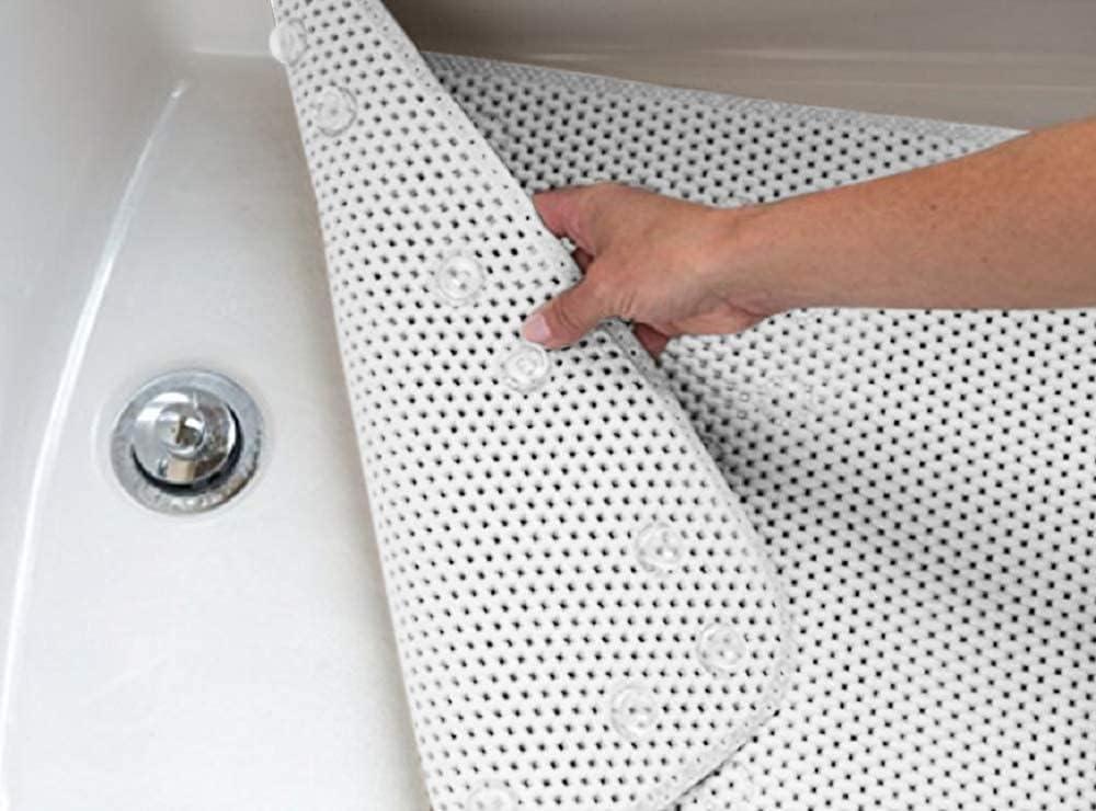 Non-Slip Waffle Tub Mat with Suction Cups – 35.9" x 17"